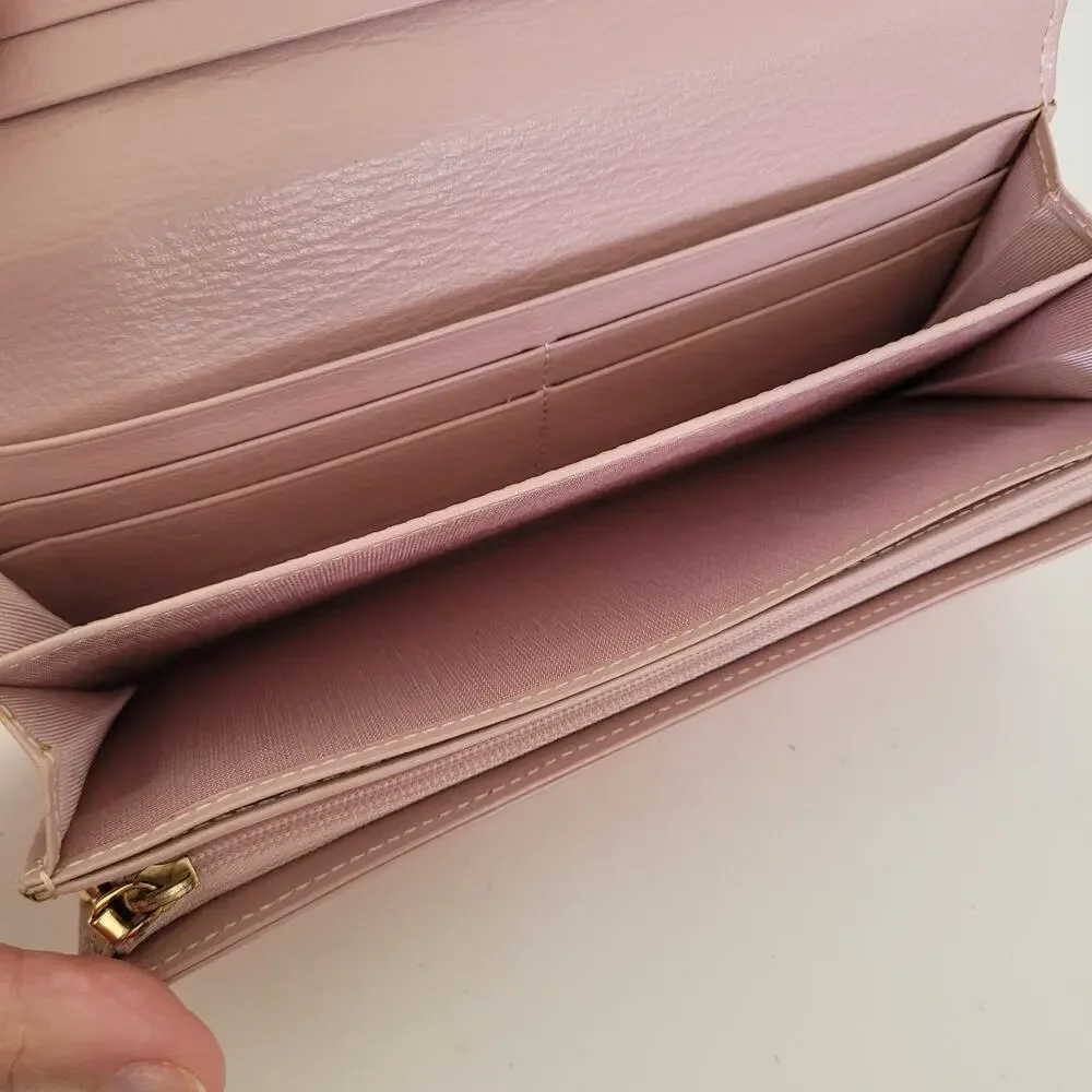 Samantha Thavasa Geniue Leather Wallet Boho Quality Bow Purple Designer Envelope